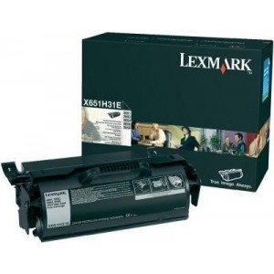 Consumabil Original X651H31E: Lexmark X-651 Toner Ctg Black Corp 25k